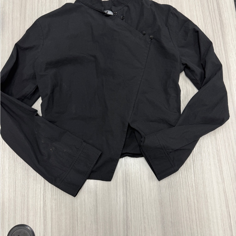 ASOS women’Black Asymmetrical Button Front Top 100%cotton.